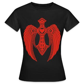 Ange déchu rouge - T-shirt Femme - noir - Devant - AI Model Female 172 dark (172cm)