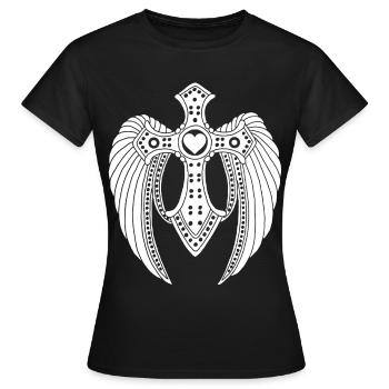 Ange déchu blanc - T-shirt Femme - noir - Devant - AI Model Female 172 dark (172cm)