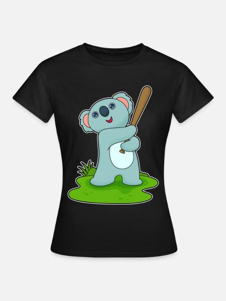 Koala Baseball Baseballschläger - Frauen T-Shirt - Schwarz