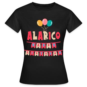 T-shirt Alaric joyeux anniversaire joyeux anniversaire - T-shirt Femme - noir - Devant - AI Model Female 172 dark (172cm)
