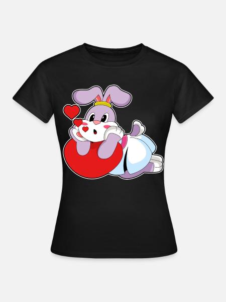 Hase Braut Herz Hochzeit - Frauen T-Shirt - Schwarz