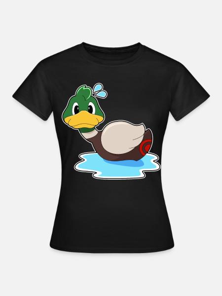Ente Schwimmen - Frauen T-Shirt - Schwarz