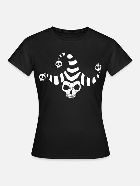 Weißer Koboldschädel - Frauen T-Shirt - Schwarz