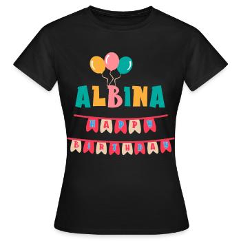 T-shirt Albina joyeux anniversaire joyeux anniversaire - T-shirt Femme - noir - Devant - AI Model Female 172 dark (172cm)