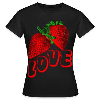 saftige Erdbeeren Liebe Frucht Obst reif saftig - Frauen T-Shirt - Schwarz - Vorne - AI Model Female 172 dark (172cm)