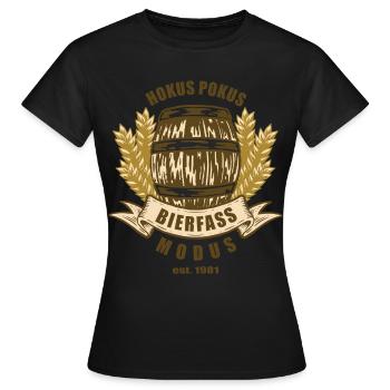 Bierfass Modus - Frauen T-Shirt - Schwarz - Vorne - AI Model Female 172 dark (172cm)
