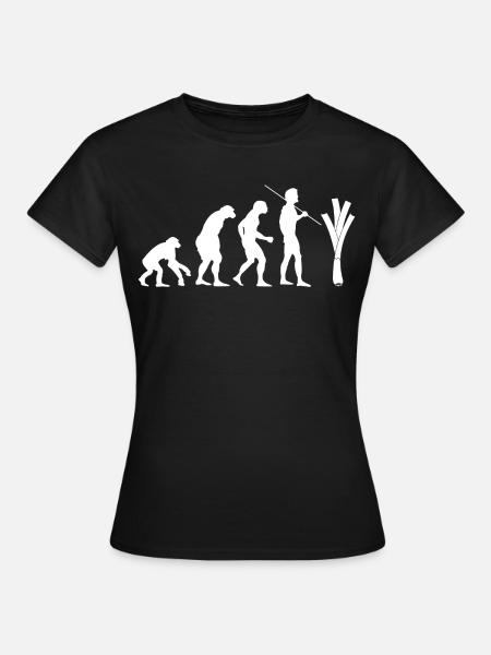 Evolution des Lauchs (weiß) - Frauen T-Shirt - Schwarz