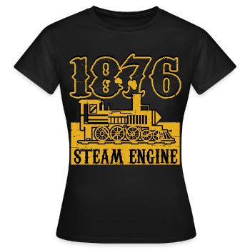 Dampflokomotive 1876 - Frauen T-Shirt - Schwarz - Vorne - AI Model Female 172 dark (172cm)