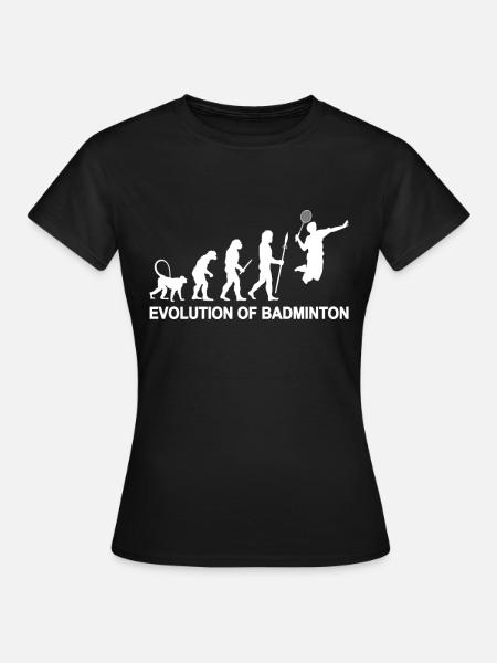 Evolution of Badminton - Frauen T-Shirt - Schwarz