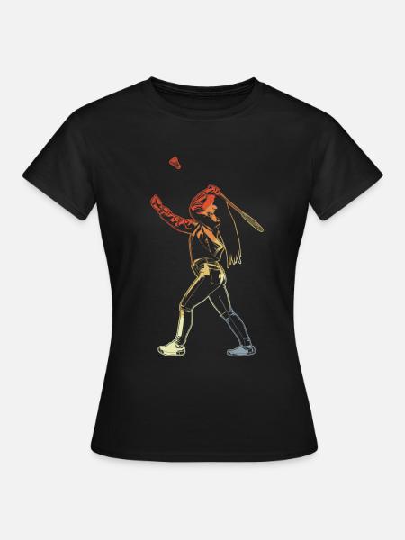 Badmintonspielerin - Frauen T-Shirt - Schwarz
