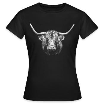 Stier - Frauen T-Shirt - Schwarz - Vorne - AI Model Female 172 dark (172cm)