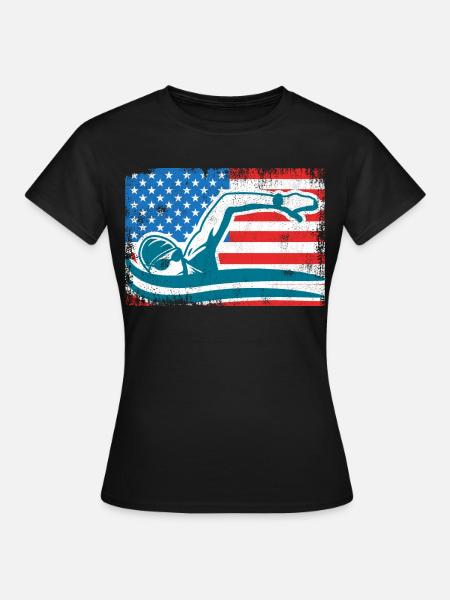 4. Juli Schwimmen - Frauen T-Shirt - Schwarz
