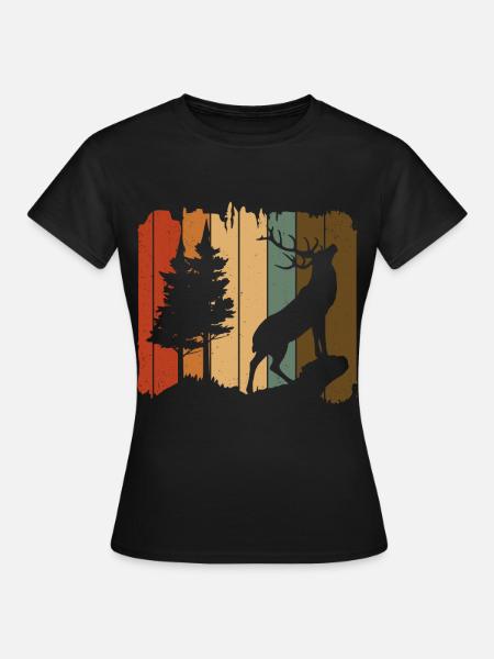 Hirsch - Frauen T-Shirt - Schwarz