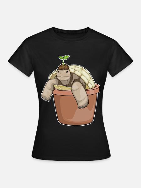 Schildkröte Setzling - Frauen T-Shirt - Schwarz