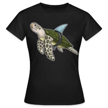 Aileron de requin tortue - T-shirt Femme - noir - Devant - AI Model Female 172 dark (172cm)