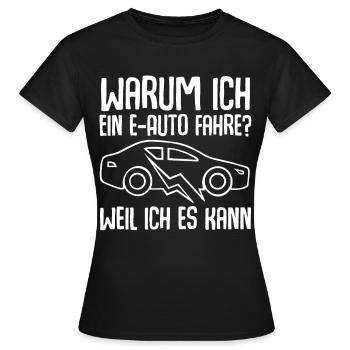 E-Auto Elektroauto - Frauen T-Shirt - Schwarz - Vorne - AI Model Female 172 dark (172cm)