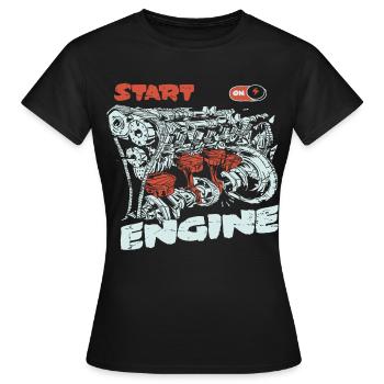 Démarrer le moteur - T-shirt Femme - noir - Devant - AI Model Female 172 dark (172cm)