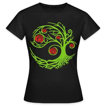 Strange rose bush - Women's T-Shirt - black - Front - AI Model Female 172 dark (172cm)