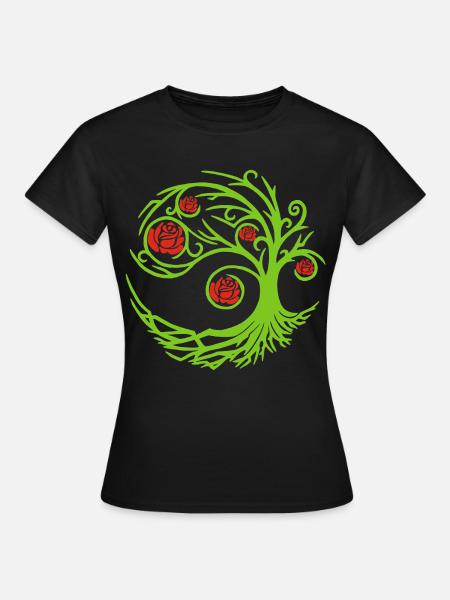Seltsamer Rosenstrauch - Frauen T-Shirt - Schwarz