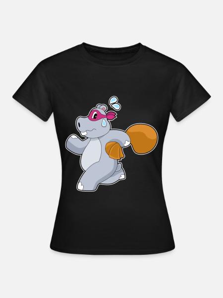 Nilpferd Bandit Geldsack - Frauen T-Shirt - Schwarz