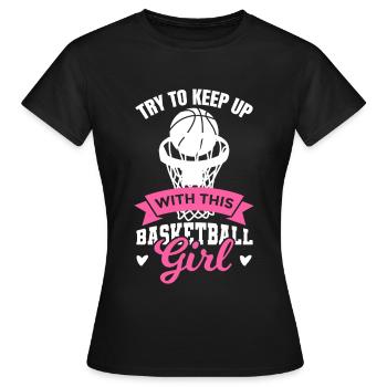 Basketball féminin - T-shirt Femme - noir - Devant - AI Model Female 172 dark (172cm)