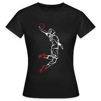 Joueur de basket-ball Slam Dunk - T-shirt Femme - noir - Devant - AI Model Female 172 dark (172cm)
