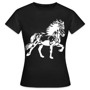 Noble cheval islandais à Tölt dames filles enfants Isi - T-shirt Femme - noir - Devant - AI Model Female 172 dark (172cm)
