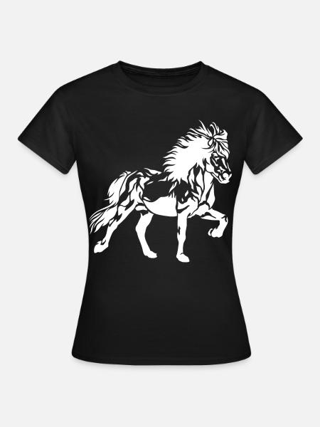 Edles Islandpferd im Tölt Damen Mädchen Kinder Isi - Frauen T-Shirt - Schwarz