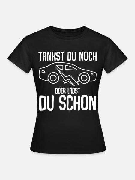 E-Auto Elektroauto - Frauen T-Shirt - Schwarz
