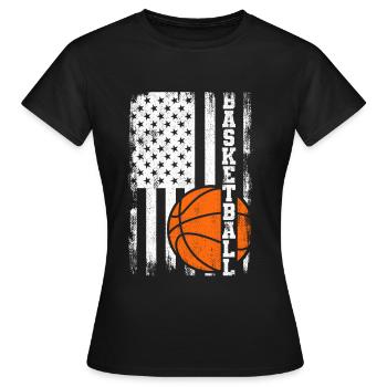 Patriotischer Basketballer - Frauen T-Shirt - Schwarz - Vorne - AI Model Female 172 dark (172cm)