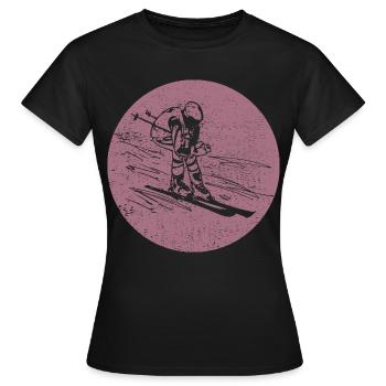 Ski - Vacances au ski et ski rétro - T-shirt Femme - noir - Devant - AI Model Female 172 dark (172cm)