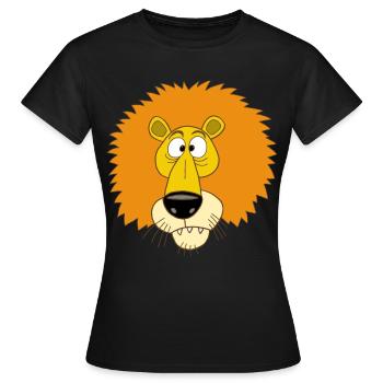 Lion qui louche - T-shirt Femme - noir - Devant - AI Model Female 172 dark (172cm)