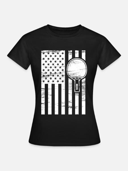 Ping Pong US Flagge - Frauen T-Shirt - Schwarz