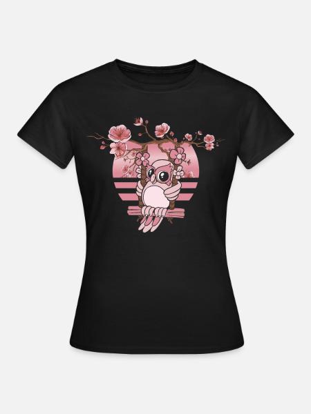 Süße Eule - Frauen T-Shirt - Schwarz