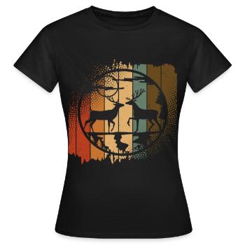 chevreuil - T-shirt Femme - noir - Devant - AI Model Female 172 dark (172cm)
