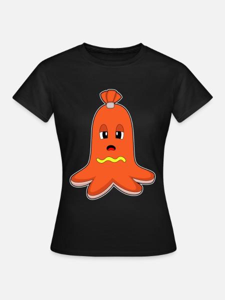 Krake Hotdog - Frauen T-Shirt - Schwarz