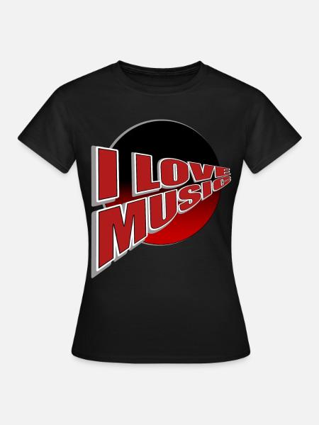 Ich liebe Musik - du auch? - Frauen T-Shirt - Schwarz