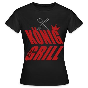 King at the Grill Couverts de grillades - T-shirt Femme - noir - Devant - AI Model Female 172 dark (172cm)