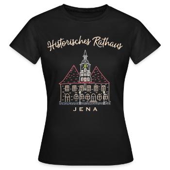 Historisches Rathaus Jena, Thüringen - Frauen T-Shirt - Schwarz - Vorne - AI Model Female 172 dark (172cm)
