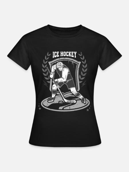 Eishockey - Frauen T-Shirt - Schwarz