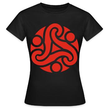 Symbole celtique de protection (rouge) - T-shirt Femme - noir - Devant - AI Model Female 172 dark (172cm)