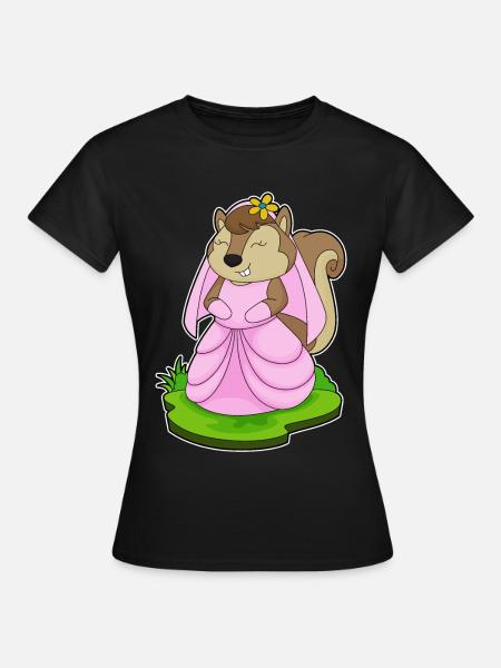 Mariage au voile de mariée Écureuil - T-shirt Femme - noir