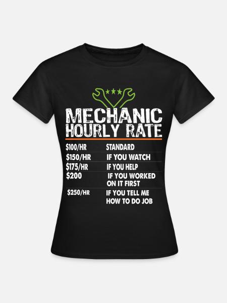 Monteur uurtarief Monteur arbeider Tarieven - Vrouwen T-shirt - zwart