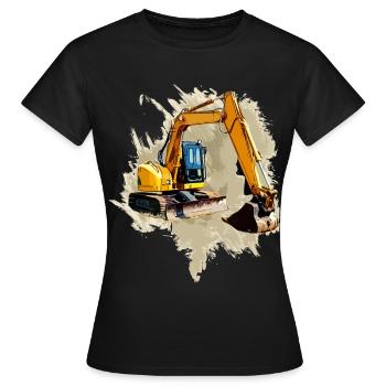 Schaufel-Bagger - Frauen T-Shirt - Schwarz - Vorne - AI Model Female 172 dark (172cm)