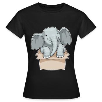 Elefant Karton - Frauen T-Shirt - Schwarz - Vorne - AI Model Female 172 dark (172cm)