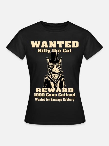 Billy The Cat | Katzenfreunde Geschenk - Frauen T-Shirt - Schwarz
