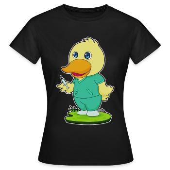 Infirmière Canard Vie Quotidienne - T-shirt Femme - noir - Devant - AI Model Female 172 dark (172cm)