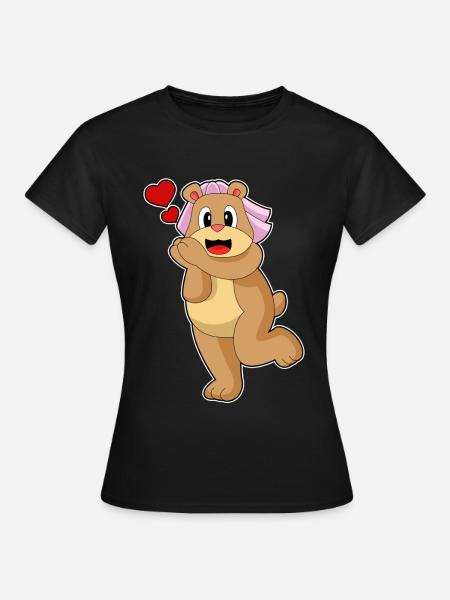 Bär Braut Schleier Hochzeit - Frauen T-Shirt - Schwarz