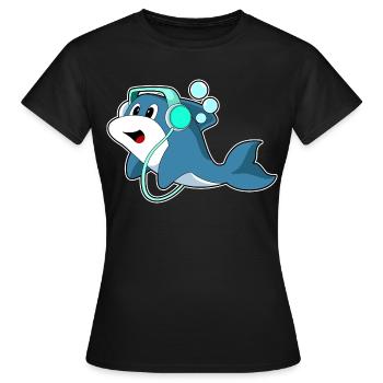 Musique casque Delfin - T-shirt Femme - noir - Devant - AI Model Female 172 dark (172cm)