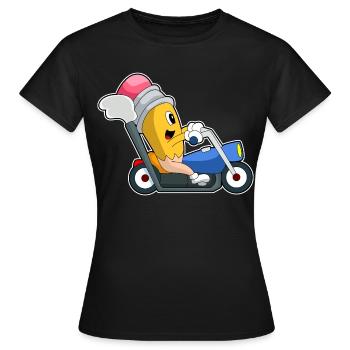 Moto Pencil - T-shirt Femme - noir - Devant - AI Model Female 172 dark (172cm)